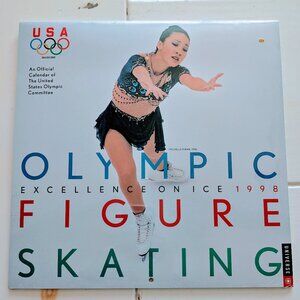 NOS Sealed 1998 Official Olympic Figure Skating Calendar Kwan Yamaguchi Kerrigan